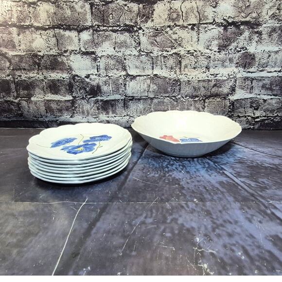 Vintage Set of 9 Hand Painted Underglaze San Cristoforo Richard Ginori - Picture 3 of 8